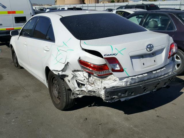 4T4BF3EK9BR165321 - 2011 TOYOTA CAMRY BASE WHITE photo 3