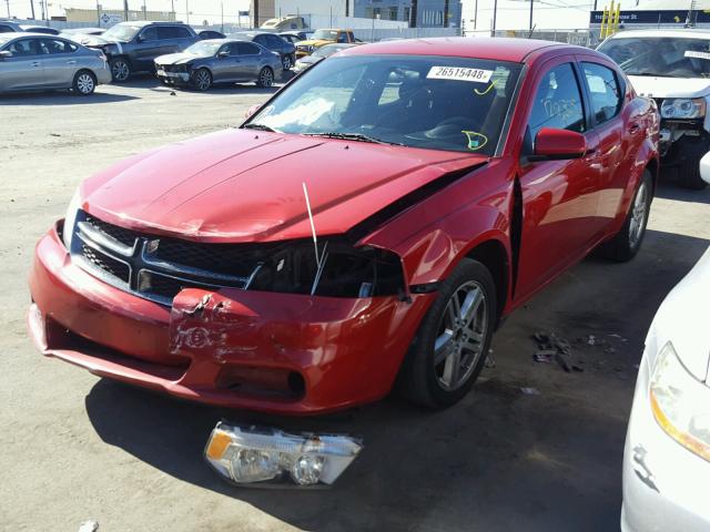 1C3CDZCB3CN200420 - 2012 DODGE AVENGER SX RED photo 2