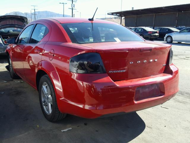 1C3CDZCB3CN200420 - 2012 DODGE AVENGER SX RED photo 3