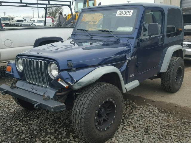 1J4FA29PXYP797387 - 2000 JEEP WRANGLER / BLUE photo 2