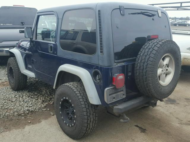 1J4FA29PXYP797387 - 2000 JEEP WRANGLER / BLUE photo 3