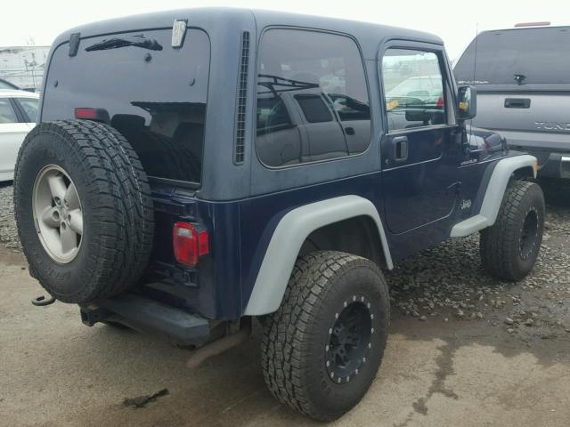 1J4FA29PXYP797387 - 2000 JEEP WRANGLER / BLUE photo 4