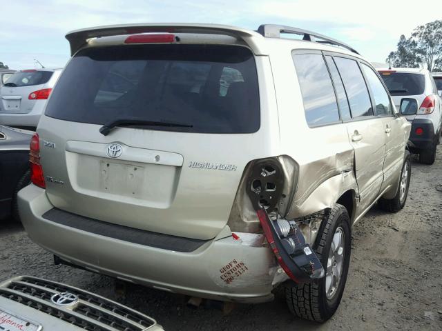 JTEHF21A910029868 - 2001 TOYOTA HIGHLANDER TAN photo 4