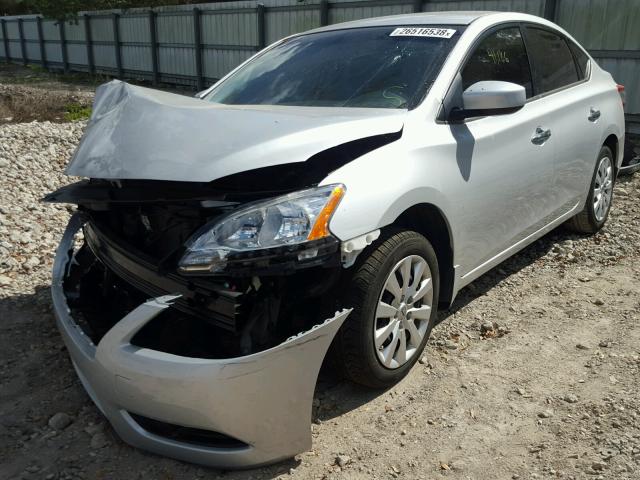 3N1AB7AP1FL690326 - 2015 NISSAN SENTRA S SILVER photo 2