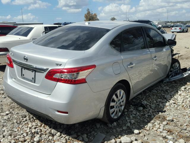 3N1AB7AP1FL690326 - 2015 NISSAN SENTRA S SILVER photo 4