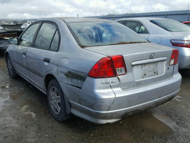 2HGES164X5H568776 - 2005 HONDA CIVIC DX SILVER photo 3