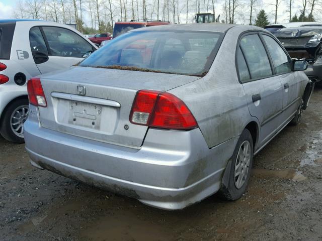 2HGES164X5H568776 - 2005 HONDA CIVIC DX SILVER photo 4