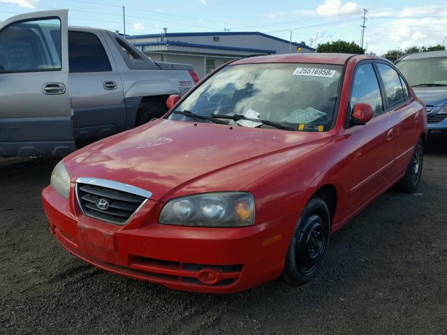 KMHDN46D35U188156 - 2005 HYUNDAI ELANTRA GL RED photo 2