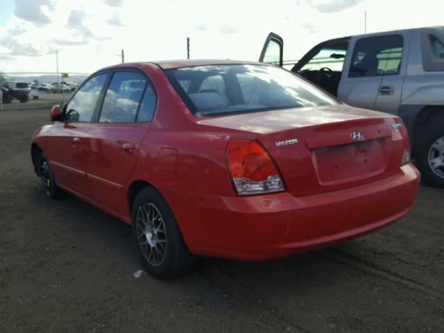 KMHDN46D35U188156 - 2005 HYUNDAI ELANTRA GL RED photo 3