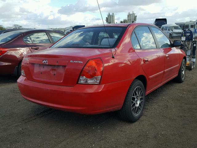 KMHDN46D35U188156 - 2005 HYUNDAI ELANTRA GL RED photo 4