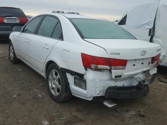 5NPEU46F86H142122 - 2006 HYUNDAI SONATA GLS WHITE photo 3