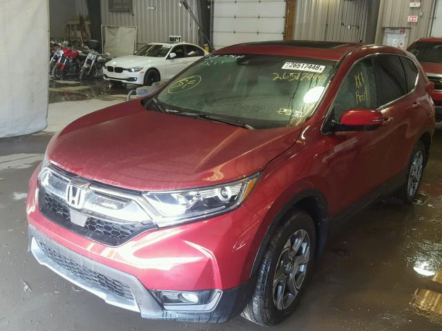 2HKRW2H55HH645615 - 2017 HONDA CR-V EX RED photo 2