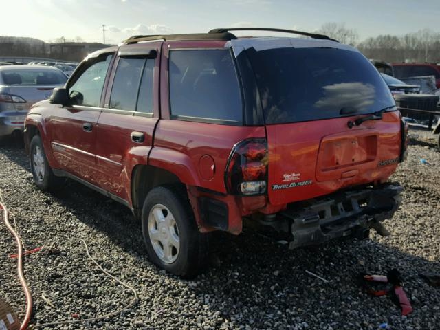 1GNDS13S522273402 - 2002 CHEVROLET TRAILBLAZE RED photo 3