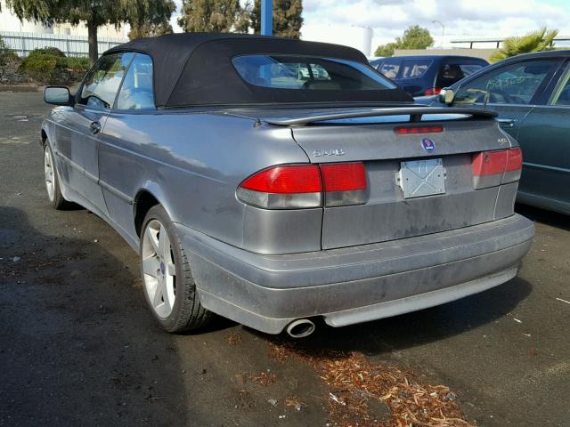 YS3DF78K727000594 - 2002 SAAB 9-3 SE GRAY photo 3