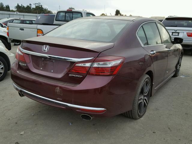 1HGCR2F58GA159775 - 2016 HONDA ACCORD SPO MAROON photo 4