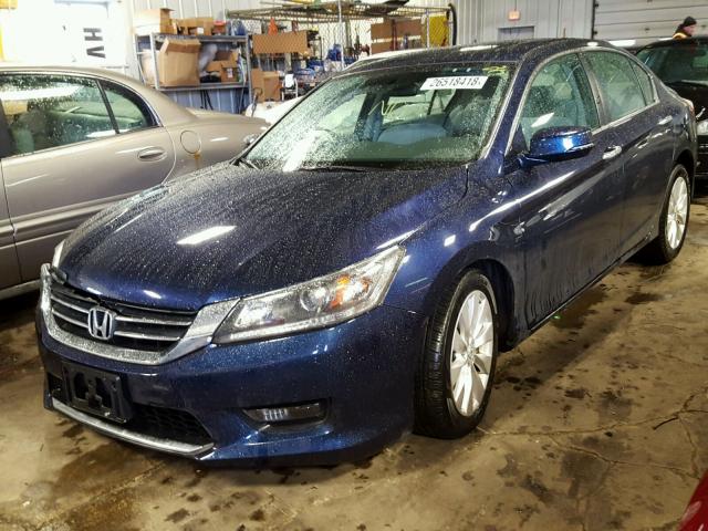 1HGCR2F70EA208918 - 2014 HONDA ACCORD EX BLUE photo 2