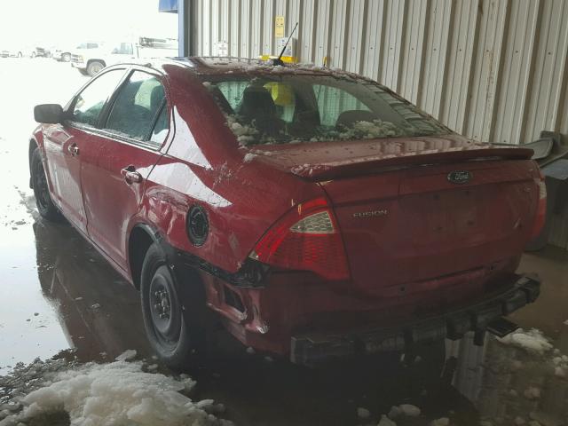 3FAHP0HA6AR296287 - 2010 FORD FUSION SE RED photo 3