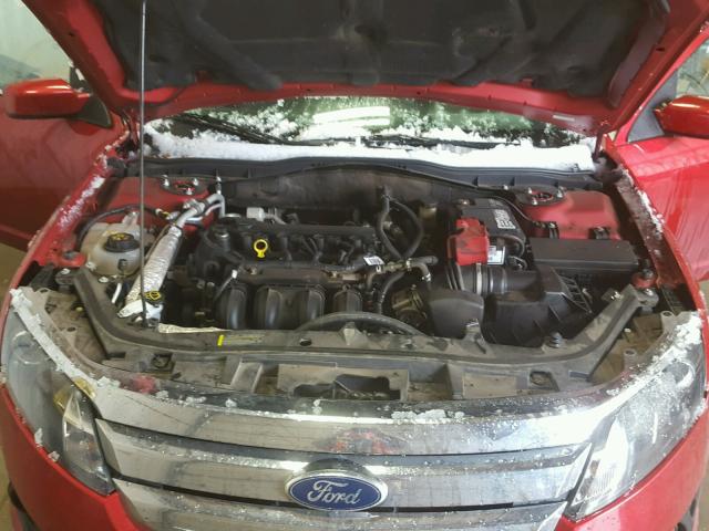 3FAHP0HA6AR296287 - 2010 FORD FUSION SE RED photo 7