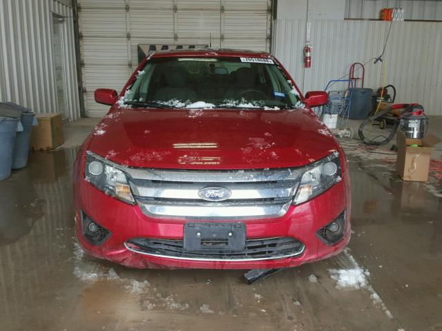 3FAHP0HA6AR296287 - 2010 FORD FUSION SE RED photo 9