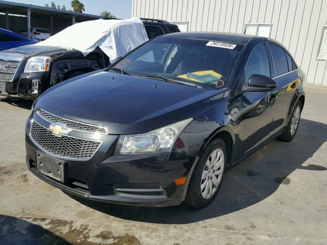 1G1PF5S94B7141405 - 2011 CHEVROLET CRUZE LT BLACK photo 2