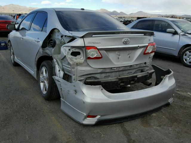 2T1BU4EE2BC728646 - 2011 TOYOTA COROLLA BA SILVER photo 3