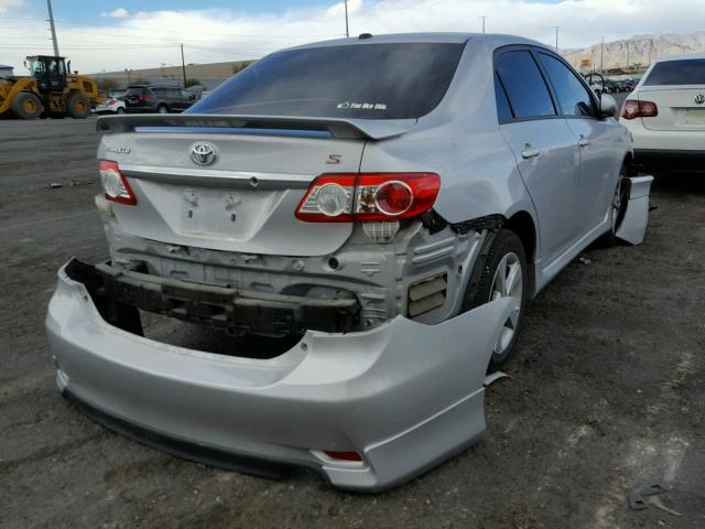 2T1BU4EE2BC728646 - 2011 TOYOTA COROLLA BA SILVER photo 4