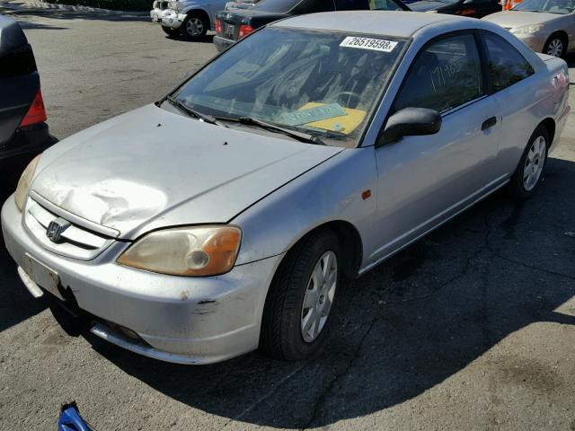 1HGEM22291L046254 - 2001 HONDA CIVIC DX SILVER photo 2