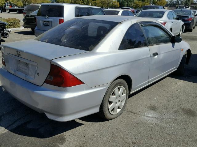 1HGEM22291L046254 - 2001 HONDA CIVIC DX SILVER photo 4