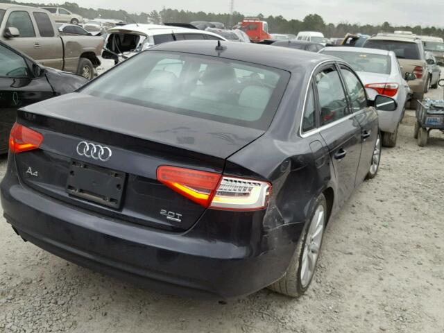 WAUKFAFL7DA085818 - 2013 AUDI A4 PRESTIG BLUE photo 4