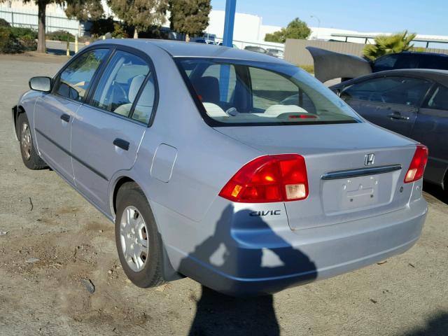 1HGES16251L057536 - 2001 HONDA CIVIC DX SILVER photo 3