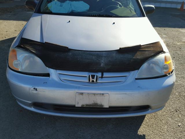 1HGES16251L057536 - 2001 HONDA CIVIC DX SILVER photo 9