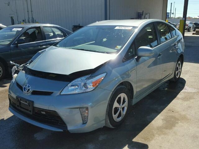 JTDKN3DU6D5612589 - 2013 TOYOTA PRIUS SILVER photo 2