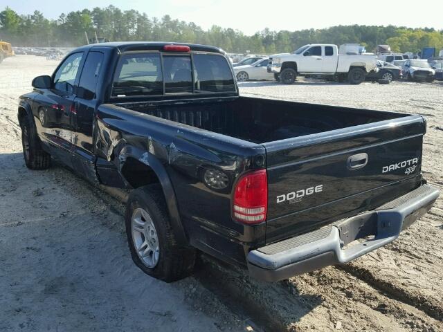 1D7HL12X03S247270 - 2003 DODGE DAKOTA SXT BLACK photo 3