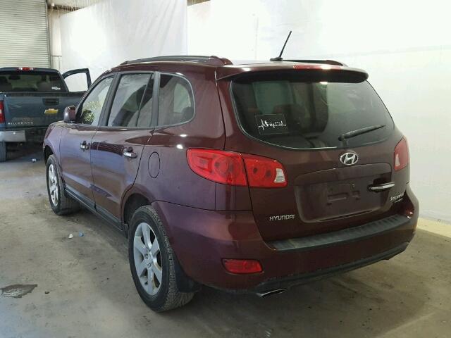 5NMSH73E48H218097 - 2008 HYUNDAI SANTA FE S MAROON photo 3