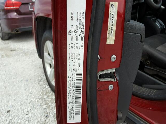 1C4NJCBB4ED769992 - 2014 JEEP COMPASS SP MAROON photo 10