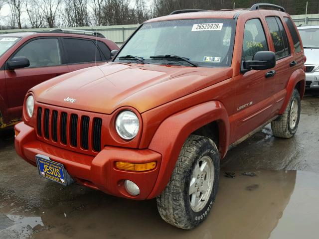 1J4GL58K92W222152 - 2002 JEEP LIBERTY LI ORANGE photo 2