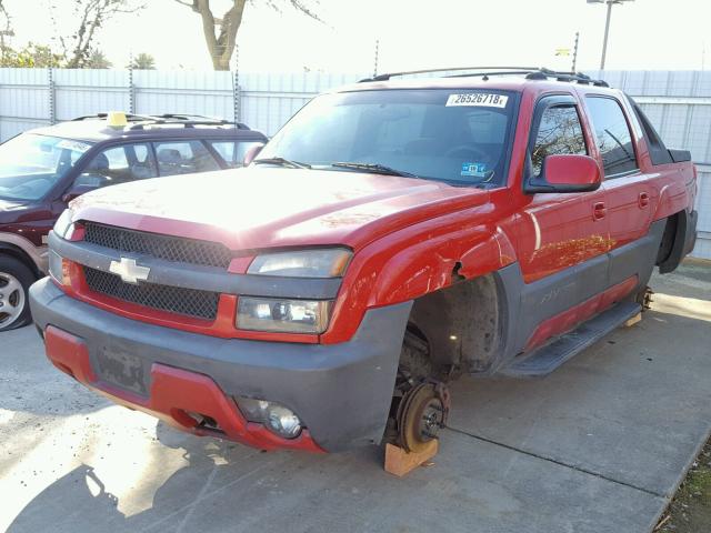 3GNEK13T52G191576 - 2002 CHEVROLET AVALANCHE RED photo 2