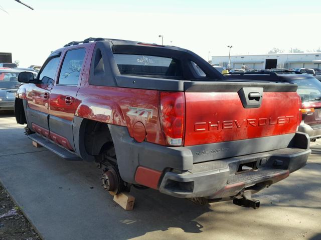 3GNEK13T52G191576 - 2002 CHEVROLET AVALANCHE RED photo 3