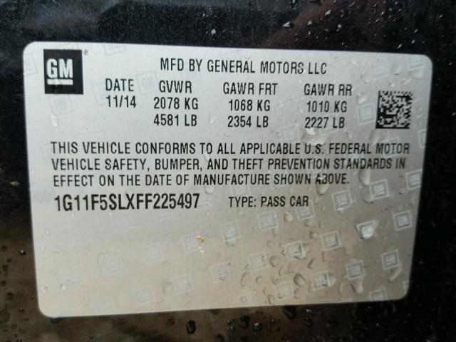 1G11F5SLXFF225497 - 2015 CHEVROLET MALIBU LTZ 蓝色 照片 10