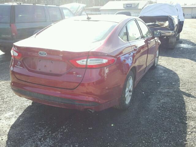 3FA6P0H77ER348835 - 2014 FORD FUSION SE RED photo 4