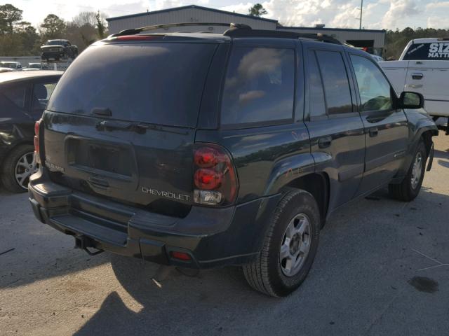 1GNDS13S142285484 - 2004 CHEVROLET TRAILBLAZE GREEN photo 4