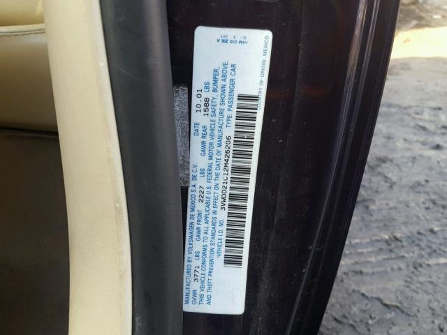 3VWDD21C12M426206 - 2002 VOLKSWAGEN NEW BEETLE ლურჯი ფოტო 10