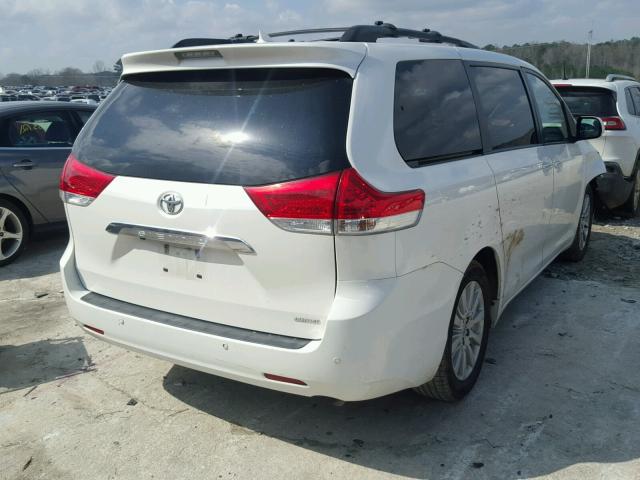 5TDYK3DC5BS009327 - 2011 TOYOTA SIENNA XLE WHITE photo 4