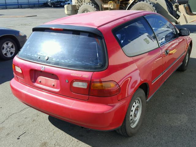 2HGEH2340NH503234 - 1992 HONDA CIVIC CX RED photo 4