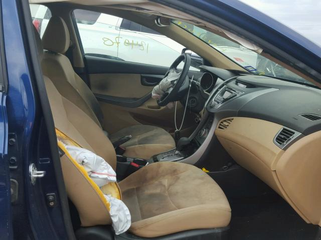 KMHDH4AEXDU532734 - 2013 HYUNDAI ELANTRA GL BLUE photo 5