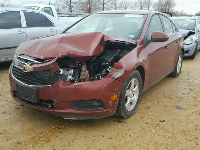 1G1PF5SC0C7273882 - 2012 CHEVROLET CRUZE LT BURGUNDY photo 2