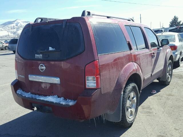 5N1AR18W77C622530 - 2007 NISSAN PATHFINDER BURGUNDY photo 4