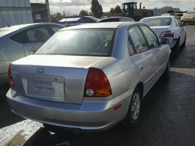 KMHCG45C34U547602 - 2004 HYUNDAI ACCENT GL GRAY photo 4