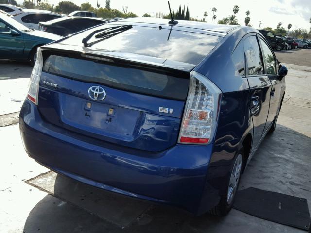 JTDKN3DU1B0259205 - 2011 TOYOTA PRIUS BLUE photo 4