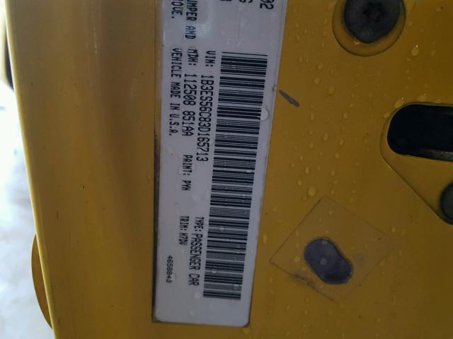 1B3ES56C83D165713 - 2003 DODGE NEON SXT YELLOW photo 10